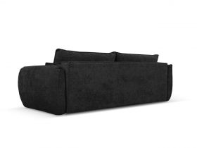 Canapea extensibila 3 locuri, Kaelle, Micadoni Home, BL, 244x97x91 cm, poliester chenille, negru