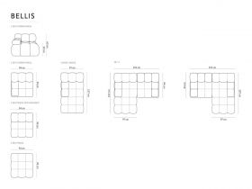 Coltar modular stanga 3 locuri, Bellis, Micadoni Home, BL, 191x157x62 cm, catifea, albastru regal