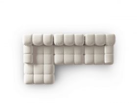 Coltar modular stanga 4 locuri, Bellis, Micadoni Home, BL, 285x122x63 cm, catifea, bej deschis