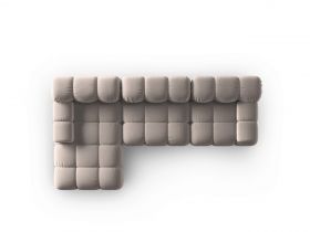 Coltar modular stanga 4 locuri, Bellis, Micadoni Home, BL, 285x122x63 cm, catifea, bej