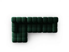 Coltar modular stanga 4 locuri, Bellis, Micadoni Home, BL, 285x122x63 cm, catifea, verde bottle