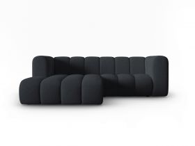 Coltar stanga 3 locuri, Lupine, Micadoni Home, BL, 228x175x70 cm, poliester chenille, negru