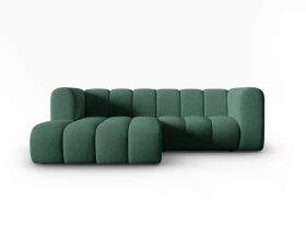 Coltar stanga 3 locuri, Lupine, Micadoni Home, BL, 228x175x70 cm, poliester chenille, verde