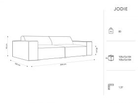 Canapea 3 locuri, Jodie, Micadoni Home, BL, 204x102x70 cm, poliester, albastru