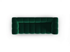 Canapea modulara 3 locuri, Lupine, Micadoni Home, BL, 228x87x70 cm, catifea, verde bottle