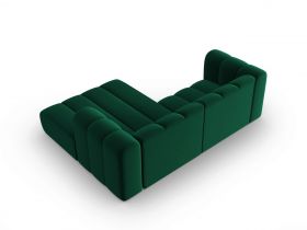 Coltar dreapta 3 locuri, Lupine, Micadoni Home, BL, 228x175x70 cm, catifea, verde bottle