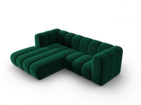 Coltar modular stanga 3 locuri, Lupine, Micadoni Home, BL, 228x175x70 cm, catifea, verde bottle