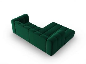 Coltar modular stanga 3 locuri, Lupine, Micadoni Home, BL, 228x175x70 cm, catifea, verde bottle