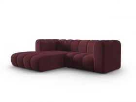 Coltar stanga 3 locuri, Lupine, Micadoni Home, BL, 228x175x70 cm, poliester chenille, bordo