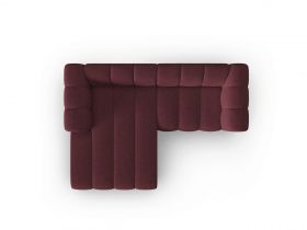 Coltar stanga 3 locuri, Lupine, Micadoni Home, BL, 228x175x70 cm, poliester chenille, bordo