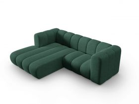 Coltar stanga 3 locuri, Lupine, Micadoni Home, BL, 228x175x70 cm, poliester chenille, verde