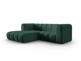 Coltar stanga 3 locuri, Lupine, Micadoni Home, BL, 228x175x70 cm, poliester chenille, verde