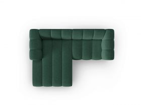 Coltar stanga 3 locuri, Lupine, Micadoni Home, BL, 228x175x70 cm, poliester chenille, verde