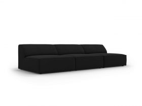 Canapea 3 locuri, Jodie, Micadoni Home, BL, 240x102x70 cm, poliester, negru