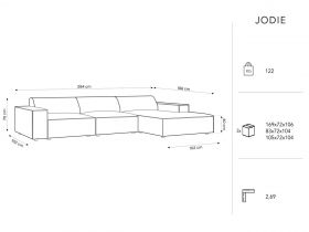 Coltar dreapta 4 locuri, Jodie, Micadoni Home, BL, 284x166x70 cm, poliester, gri deschis