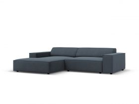 Coltar modular stanga 3 locuri, Jodie, Micadoni Home, BL, 224x166x70 cm, poliester, albastru