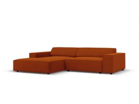 Coltar modular stanga 3 locuri, Jodie, Micadoni Home, BL, 224x166x70 cm, poliester, caramiziu