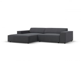 Coltar modular stanga 3 locuri, Jodie, Micadoni Home, BL, 224x166x70 cm, poliester, gri inchis