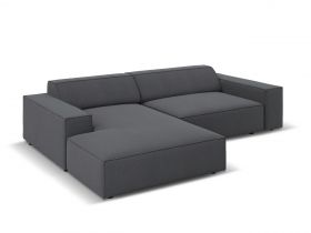 Coltar modular stanga 3 locuri, Jodie, Micadoni Home, BL, 224x166x70 cm, poliester, gri inchis