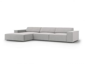 Coltar stanga 4 locuri, Jodie, Micadoni Home, BL, 284x166x70 cm, poliester, gri deschis