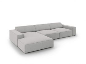 Coltar stanga 4 locuri, Jodie, Micadoni Home, BL, 284x166x70 cm, poliester, gri deschis