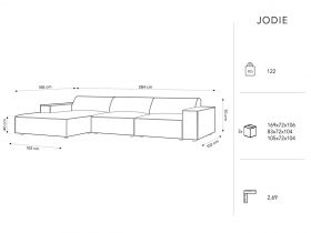 Coltar stanga 4 locuri, Jodie, Micadoni Home, BL, 284x166x70 cm, poliester, negru