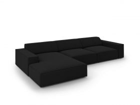 Coltar stanga 4 locuri, Jodie, Micadoni Home, BL, 284x166x70 cm, poliester, negru