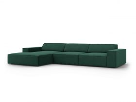 Coltar stanga 4 locuri, Jodie, Micadoni Home, BL, 284x166x70 cm, poliester, verde