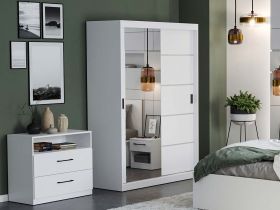 Dulap Nordis 138 usi oglinda/alb