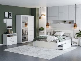 Dulap Nordis 138 usi oglinda/alb