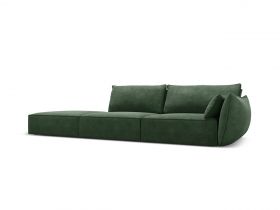 Canapea 4 locuri cotiera stanga, Kaelle, Micadoni Home, BL, 264x110x85 cm, poliester chenille, verde bottle