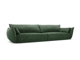 Canapea 4 locuri, Kaelle, Micadoni Home, BL, 248x110x85 cm, poliester chenille, verde bottle