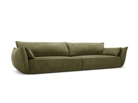 Canapea 4 locuri, Kaelle, Micadoni Home, BL, 248x110x85 cm, poliester chenille, verde