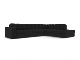 Coltar dreapta 5 locuri, Justin, Micadoni Home, BL, 236x199x72 cm, poliester, negru