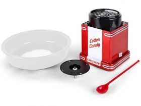 Aparat pentru vata de zahar 90.396, Beper, 500 W, sistem blocare, recipient gradat