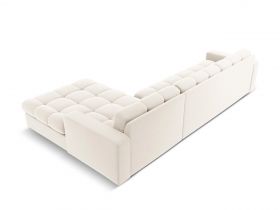 Coltar dreapta 4 locuri, Justin, Micadoni Home, BL, 236x160x72 cm, catifea, bej deschis