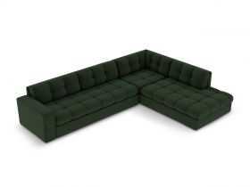 Coltar dreapta 5 locuri, Justin, Micadoni Home, BL, 236x199x72 cm, poliester, verde inchis