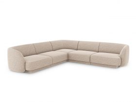 Coltar simetric 5 locuri, Miley, Micadoni Home, BL, 252x252x74 cm, poliester chenille, bej