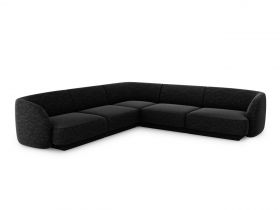 Coltar simetric 5 locuri, Miley, Micadoni Home, BL, 252x252x74 cm, poliester chenille, negru