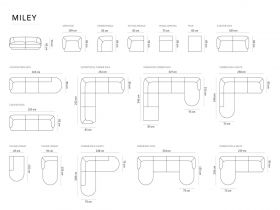 Canapea 2 locuri, Miley, Micadoni Home, BL, 184x85x74 cm, poliester chenille, albastru petrol