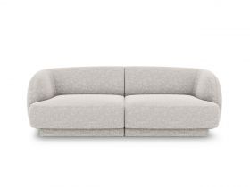 Canapea 2 locuri, Miley, Micadoni Home, BL, 184x85x74 cm, poliester chenille, gri deschis