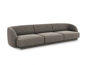 Canapea 3 locuri, Miley, Micadoni Home, BL, 259x85x74 cm, poliester chenille, gri