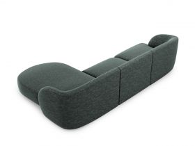 Coltar dreapta 4 locuri, Miley, Micadoni Home, BL, 259x155x74 cm, poliester chenille, albastru petrol