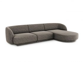 Coltar dreapta 4 locuri, Miley, Micadoni Home, BL, 259x155x74 cm, poliester chenille, gri