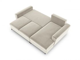 Coltar extensibil dreapta 4 locuri, Moghan, Micadoni Home, BL, 241x145x88 cm, catifea, bej deschis