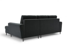 Coltar extensibil dreapta 4 locuri, Moghan, Micadoni Home, BL, 241x145x88 cm, catifea, gri inchis