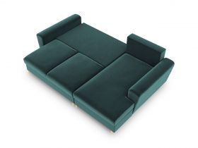 Coltar extensibil dreapta 4 locuri, Moghan, Micadoni Home, GL, 241x145x88 cm, catifea, albastru petrol