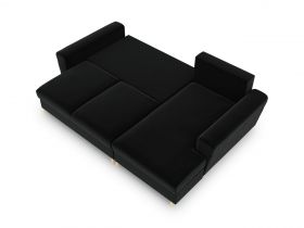 Coltar extensibil dreapta 4 locuri, Moghan, Micadoni Home, GL, 241x145x88 cm, catifea, negru