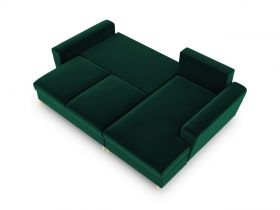 Coltar extensibil dreapta 4 locuri, Moghan, Micadoni Home, GL, 241x145x88 cm, catifea, verde bottle