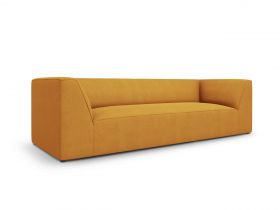 Canapea 3 locuri, Ruby, Micadoni Home, BL, 232x93x69 cm, poliester, galben